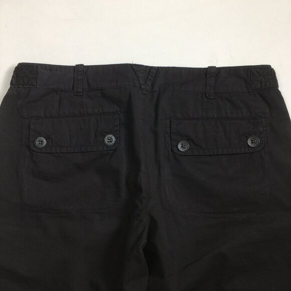 VINCE Black Wide Leg Waist Detail Logo Buttons Pant - Picture 8 of 10